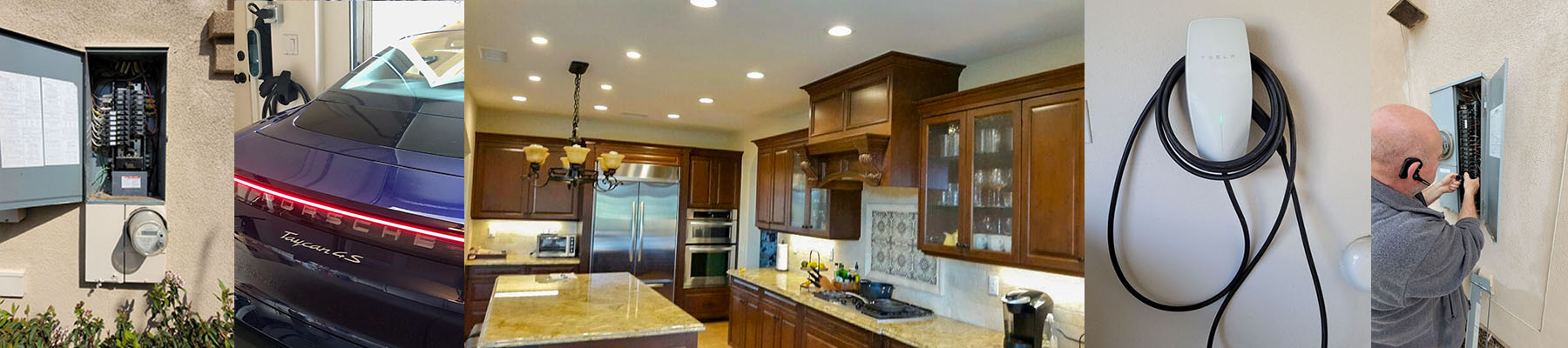 Residential electrician in Anaheim Hills, CA installing modern home electrical panel