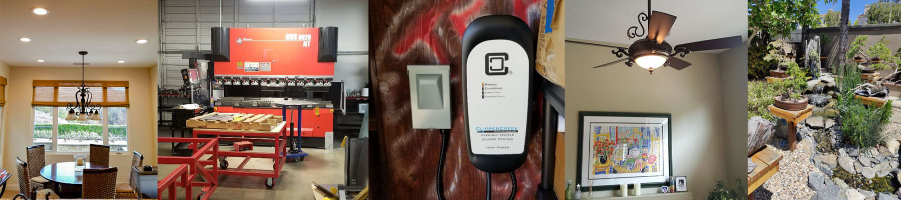 Licensed electrician in Brea, CA wiring a retail tenant improvement and installing a residential EV charging station