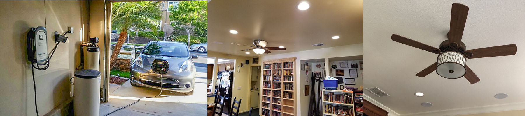 Residential electrician in Villa Park, CA upgrading home electrical panel in an upscale single-family property
